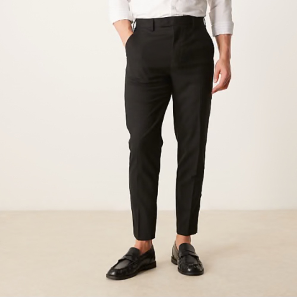 ASOS Design Classic Black Dressy Tapered Fit Trouser Pants